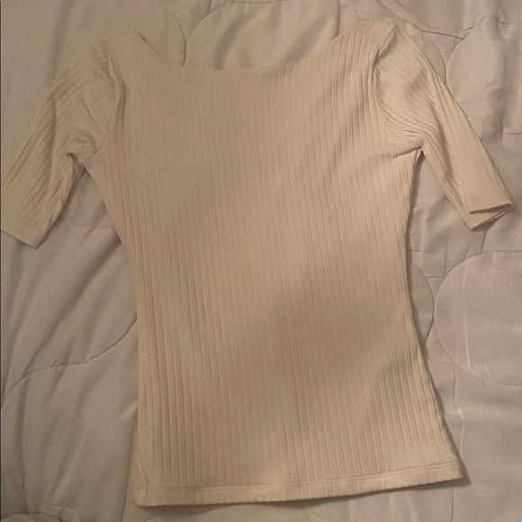 Abercrombie & Fitch Cream Ribbed Top XXS NWT - Picture 1 of 4